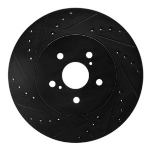 Lexus RX350 Brake Rotor (1) - Front Left - R1 Concepts - Drilled & Slotted - Black - `04-`09
